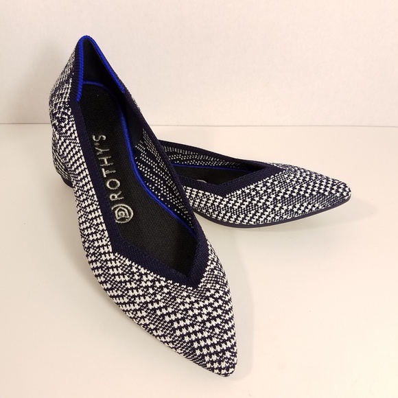Rothy's Shoes - Rothy's Navy and White The Point  Flats